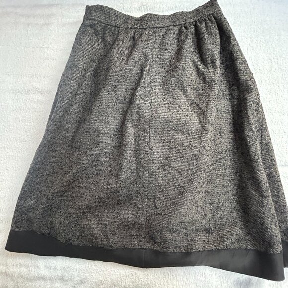 Jo No Fui Womens Wool Blend A-Line Skirt Black Gray Pockets Lined Made in Italy - Picture 2 of 9